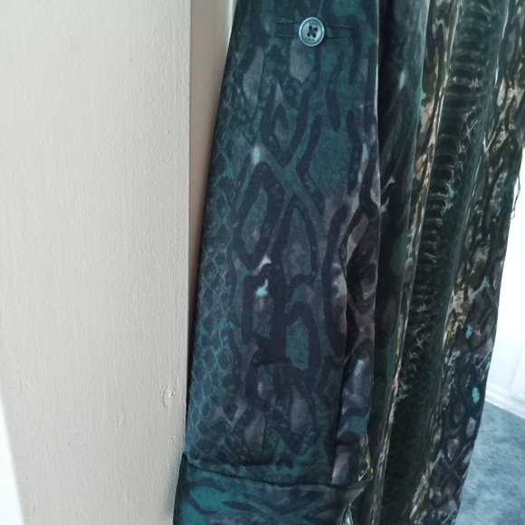 DKNY snake skin button-down dress with belt - Picture 3 of 6